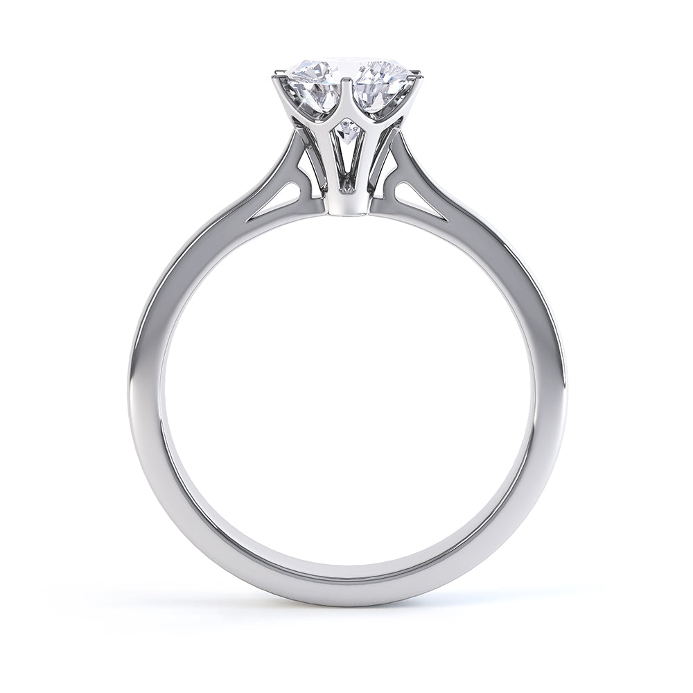 6 claw diamond solitaire ring - SLE1001