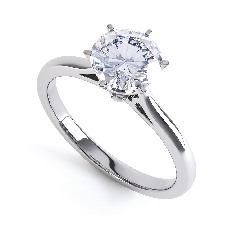 6 claw diamond solitaire ring - SLE1001