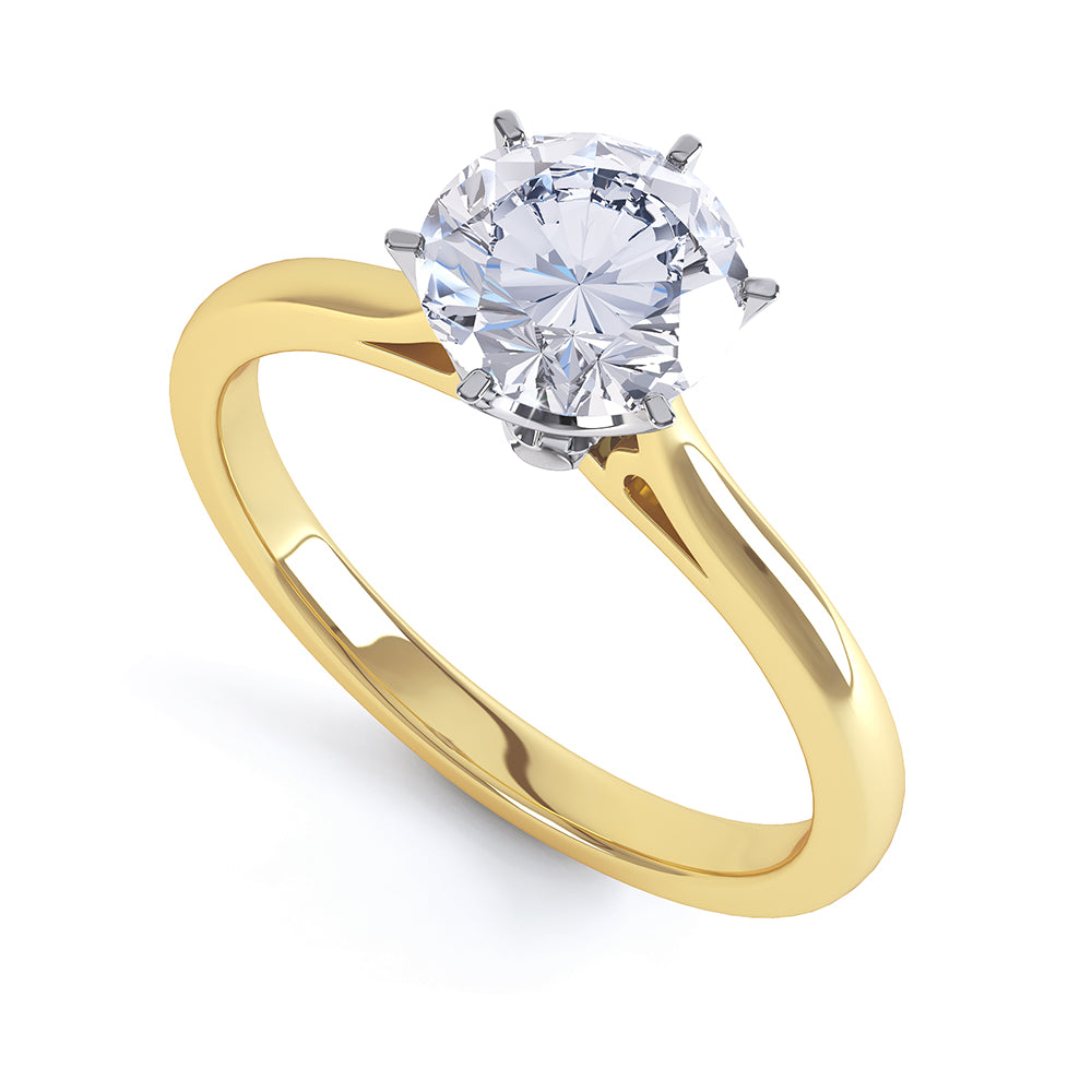 6 claw diamond solitaire ring - SLE1001