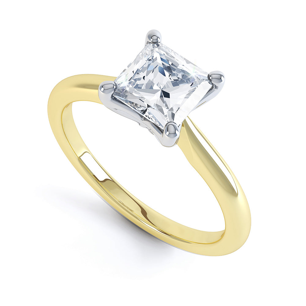 4 Claw Princess Cut Diamond Solitaire - SLE1005