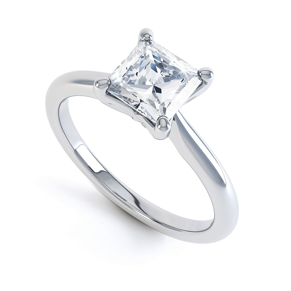 4 Claw Princess Cut Diamond Solitaire - SLE1005