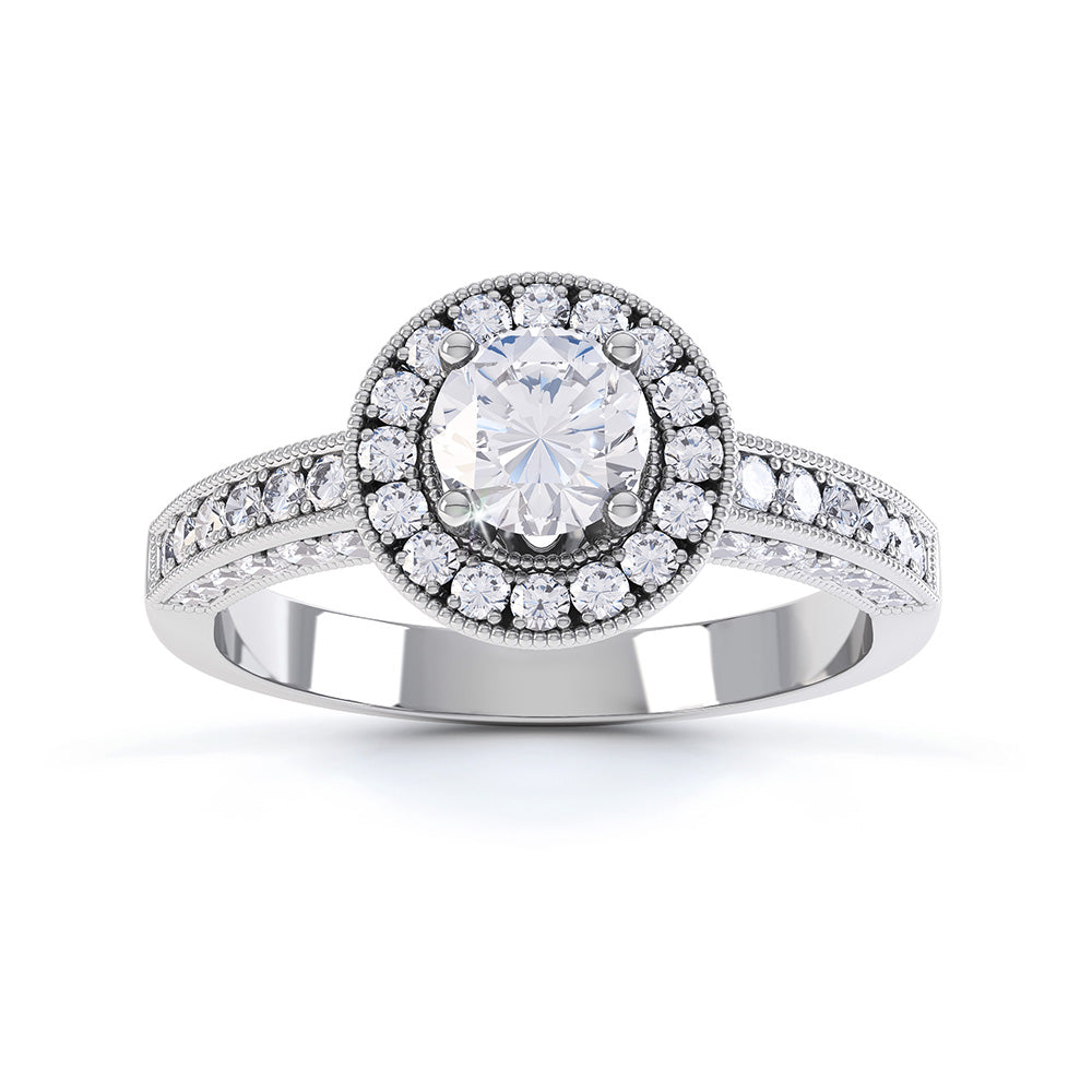 Round Diamond Set Halo - SLE1007