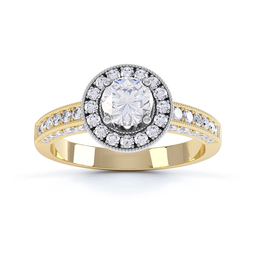Round Diamond Set Halo - SLE1007
