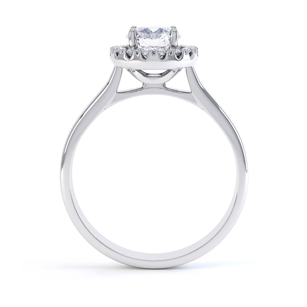 4 claw round diamond halo ring  - SLE1023