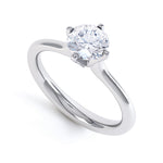 4 Claw Round Diamond Engagement Ring - SLE1009