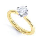 4 Claw Round Diamond Engagement Ring - SLE1009