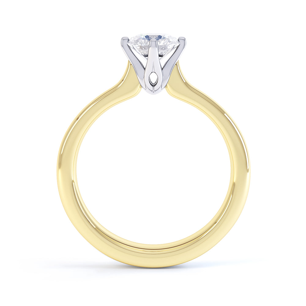 4 Claw Round Diamond Engagement Ring - SLE1009