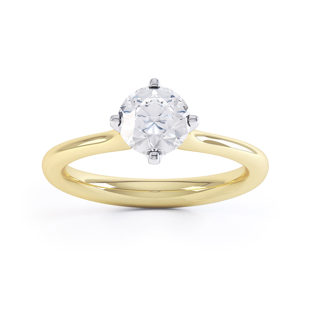 4 Claw Round Diamond Engagement Ring - SLE1009
