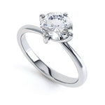 4 Claw Round Twist Engagement Ring - SLE1010