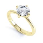 4 Claw Round Twist Engagement Ring - SLE1010