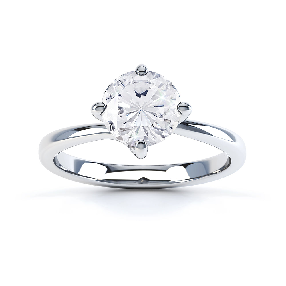 4 Claw Round Twist Engagement Ring - SLE1010