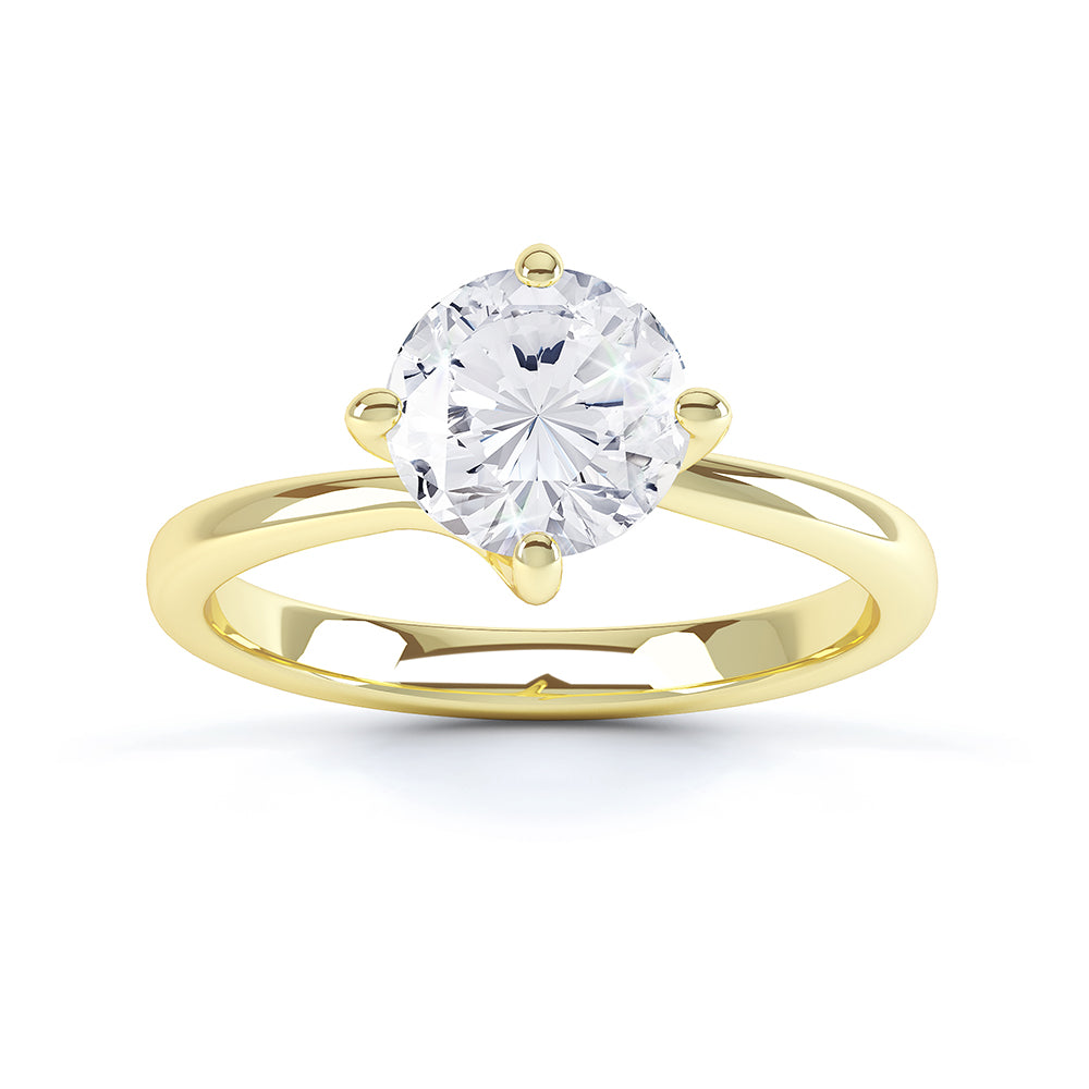 4 Claw Round Twist Engagement Ring - SLE1010