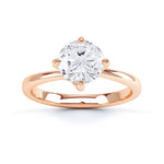 4 Claw Round Twist Engagement Ring - SLE1010