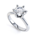 6 Claw Round Diamond Ring - SLE1003