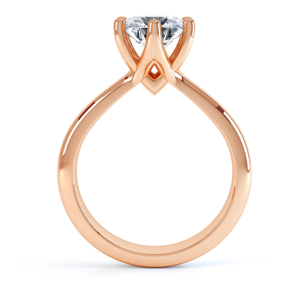 6 Claw Round Diamond Ring - SLE1003