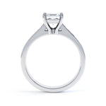 4 claw square diamond with shoulder stones  - SLE1020
