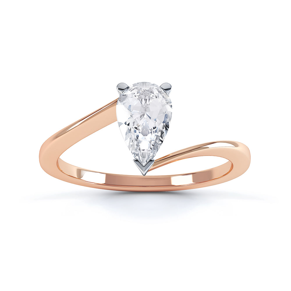 3 Claw Pear Shaped Engagement Ring - SLE1011