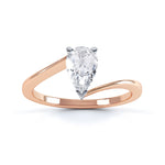 3 Claw Pear Shaped Engagement Ring - SLE1011