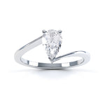 3 Claw Pear Shaped Engagement Ring - SLE1011