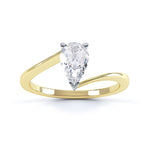 3 Claw Pear Shaped Engagement Ring - SLE1011