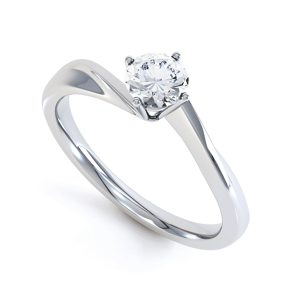 V shaped 4 claw round solitaire - SLE1006 – Saffron Lilly Ltd