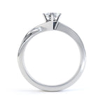 V shaped 4 claw round solitaire - SLE1006