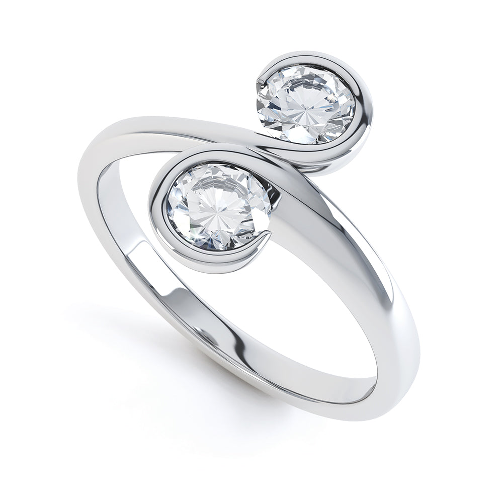 2 round diamond swirl set - SLE1015